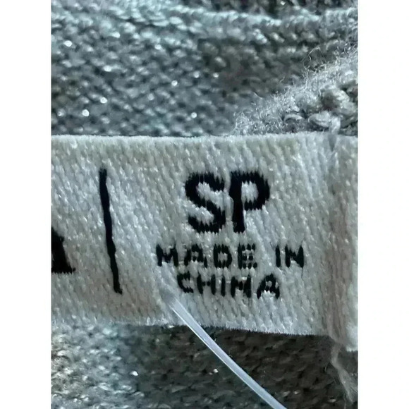 Abercrombie Sparkly Asymmetrical Ruched Mini Sweater Dress Grey Sparkle S/P - Picture 10 of 14